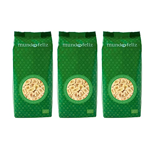 Mundo Feliz Chips de Plátano Ecológicos, 3 x 250 g