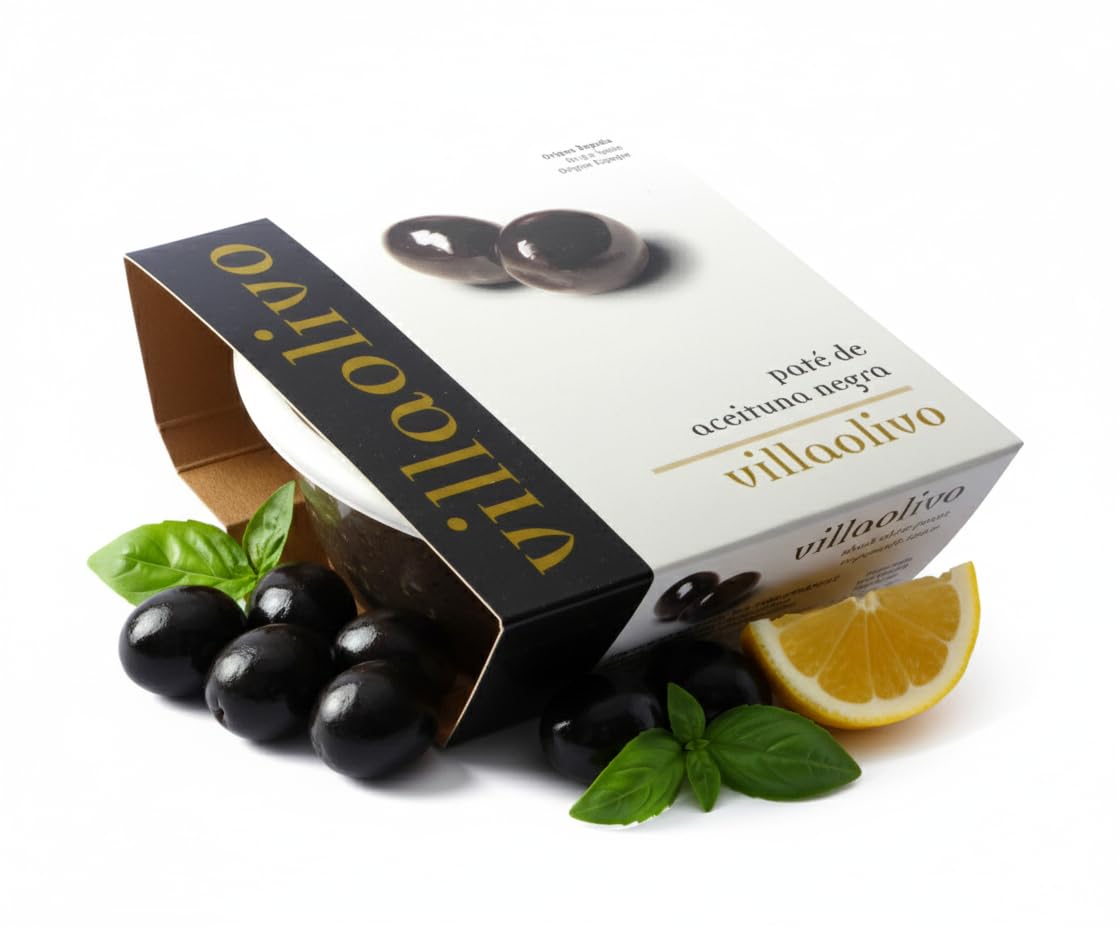 Villaolivo Paté Gourmet Aceitunas Negras 100% Natural Pack 3x125 g Tapenade Artesanal Sin Conservantes Aperitivo Español