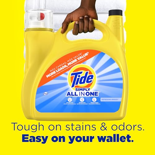 Image of Tide Simply Liquid Laundry Detergent, Refreshing Breeze Scent, 138 Loads, 182 fl oz, All-In-One Detergent