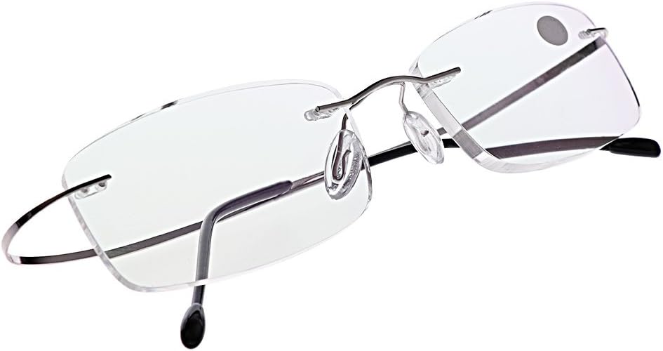 CUIGU Ultralight Titanium Rimless Rectangular Glasses Spectacles Eyeglass Frame Eyewear