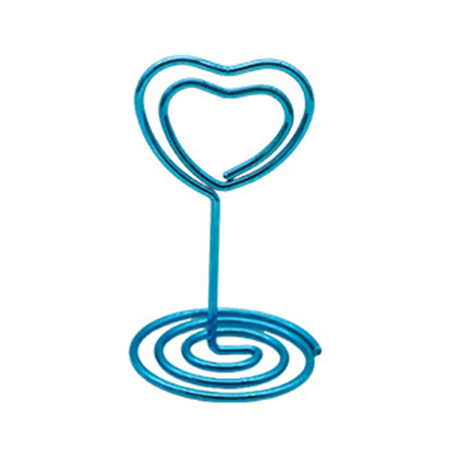 alloneslife 10Pieces 1.9Inch Wire Place Card Holder Heart Shape Table Number Holders Photo Stand Memos Notes Clip Holder for Wedding Centerpiece Picture Holders