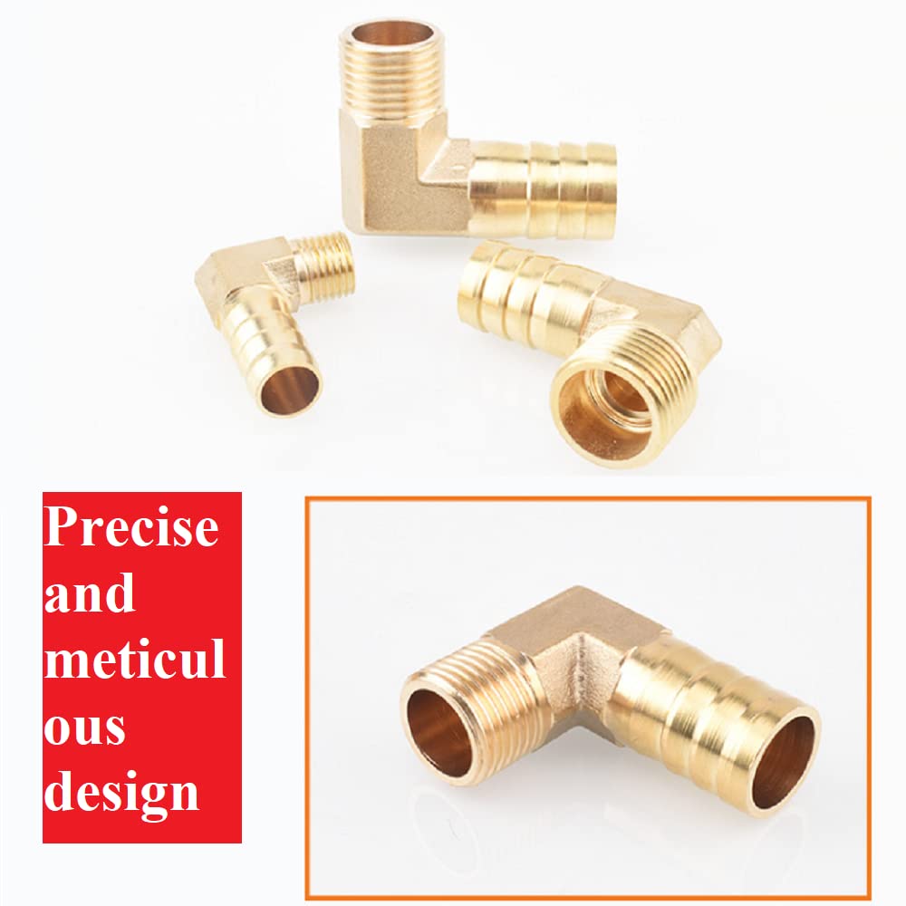 Raccordo A Gomito In Ottone 90°: Filettato Maschio 1/2 BSP NPT X Tubo 12mm - Connettore Multiuso