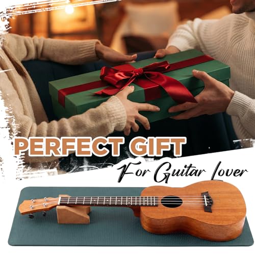 Image of Klyyo 41 In Guitar Mat with Neck Rest, 8mm Extra Thick TPE Non Slip,Green | Dual Height Cradle for Bass Guitar, Repair Bench Pad for String Change Cleaning, Fits Acoustic Electric Ukulele