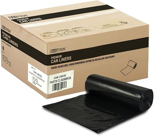 1000 bolsas para bote de basura, negro natural, 7, 10, 12, 16, 20, 30, 33, 40, 45, 55 y 60 galones, Negro, 100