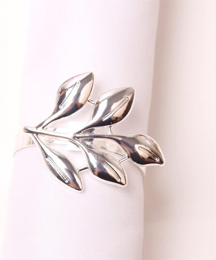 12pcs Five Leaf Napkin Rings Hotel Table Decoration Buckle