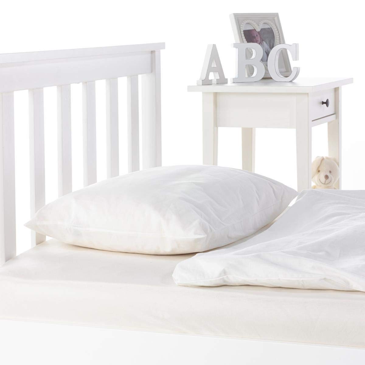 COT BED POLYCOTTON PILLOW CASE (16X24 Inches) 2 PACK (White)