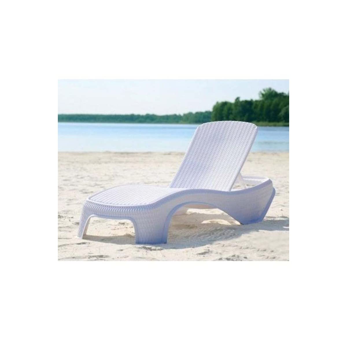 Viscio Trading Atlantic Lettino, Plastica, Bianco, 197x74x36 cm