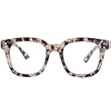 Madison Avenue Blue Light Blocking Glasses Oversized Fashion Blue Light Glasses for Women Anti Eyestrain & UV Protection Computer Eyeglasses (Grey Demi)