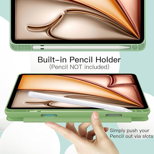 Image of TGK Rotating Case Cover for iPad Air 13 inch M4 /M3 /M2 (2026 /2025 /2024) with Pencil Holder (Mint Green)