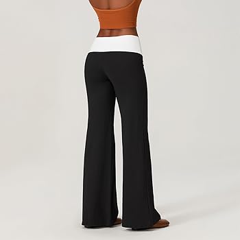 パンツ LOW CLASSIC : 24SS / WILD FOLDING PANTS (2COLORS) Amazon.com: Fold Over Yoga Pants for Women Flare Leggings