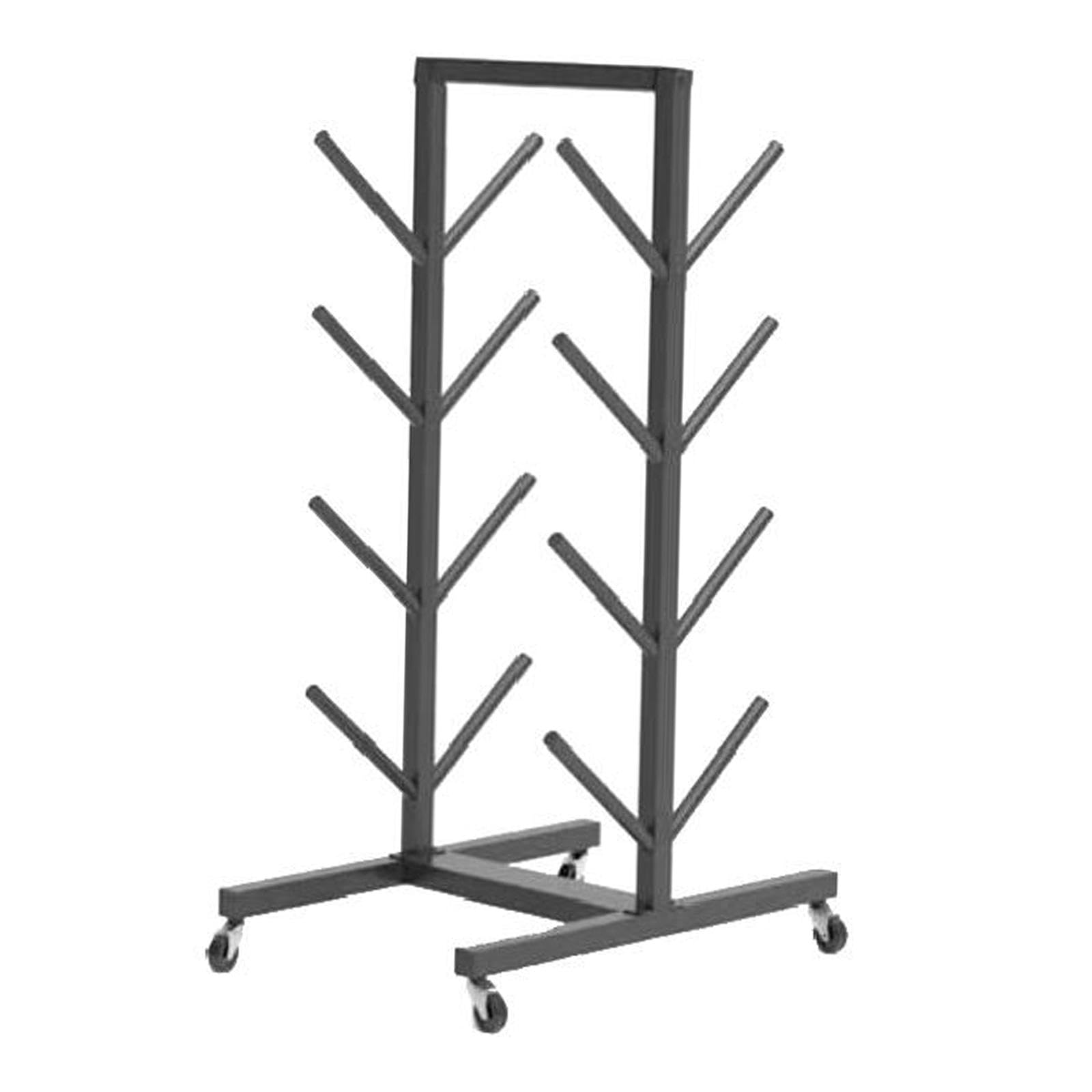 kowaku Skateboard Rack Skateboard Holder Wheeled Double Sided 4 Tiers Metal Heavy Duty Ski and Snowboard Storage Rack for Skate Shop