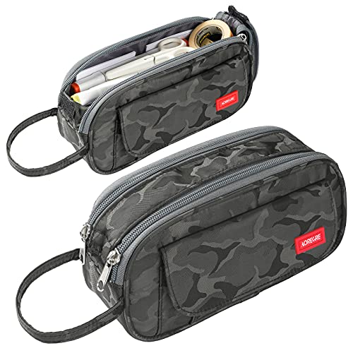 Pencil Case Big Capacity Pencil Bag School Pencil Case Portable Office Stationery Makeup Bag College Supplies School College Office Organizer for Student Teens Girls Adults (Camo)