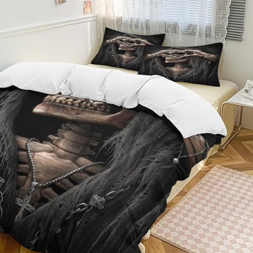 Housse de couette gothique microfibres coton zippée king size