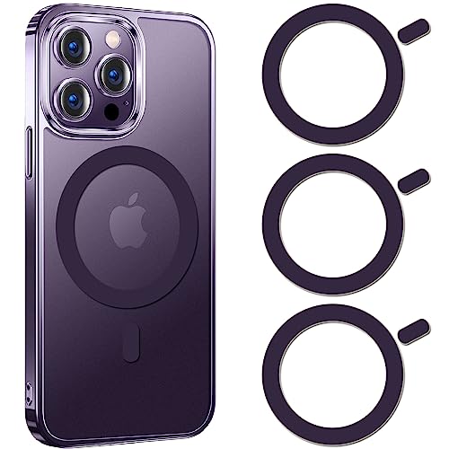 Image of COJOC 3PCS for Magsafe Ring Sticker,Universal Magnetic Conversion Adapter Compatible with Wireless Charging Accessories for iPhone 17 /Air /16 /15 /14 Series, Galaxy Series and Phone Case,Deep Purple