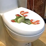 Toilet Lid Covers 1Pcs Sticker Green Frog Funny Bathroom Toilet Seats Decorative Decal Car Toilet Se