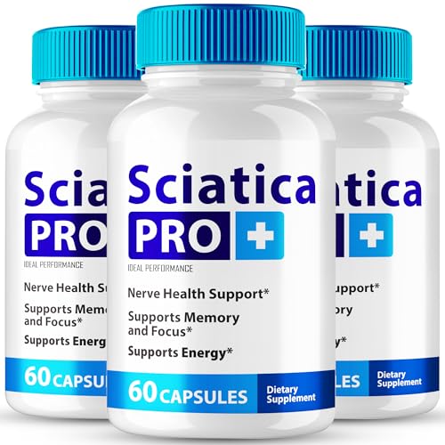 Sciatica Pro Plus Capsules, Sciatica Pro+ Nerve Support Supplement Pills - Maximum Strength, All Natural Support to Maintain Healthy Nerves, Advanced Formula Sciatica Pro + Reviews (3 Pack)