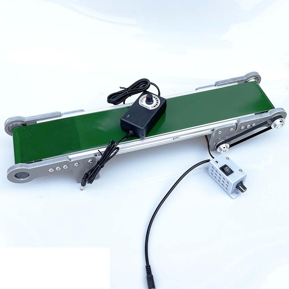 TYQMYSM 70Cm Length Mini Desktop Electric Conveyor Belt, 8Cm Width Variable Speed Transport Machine with Forward Reverse & Pause Function,Suitable for Schools, Laboratories, And Homes