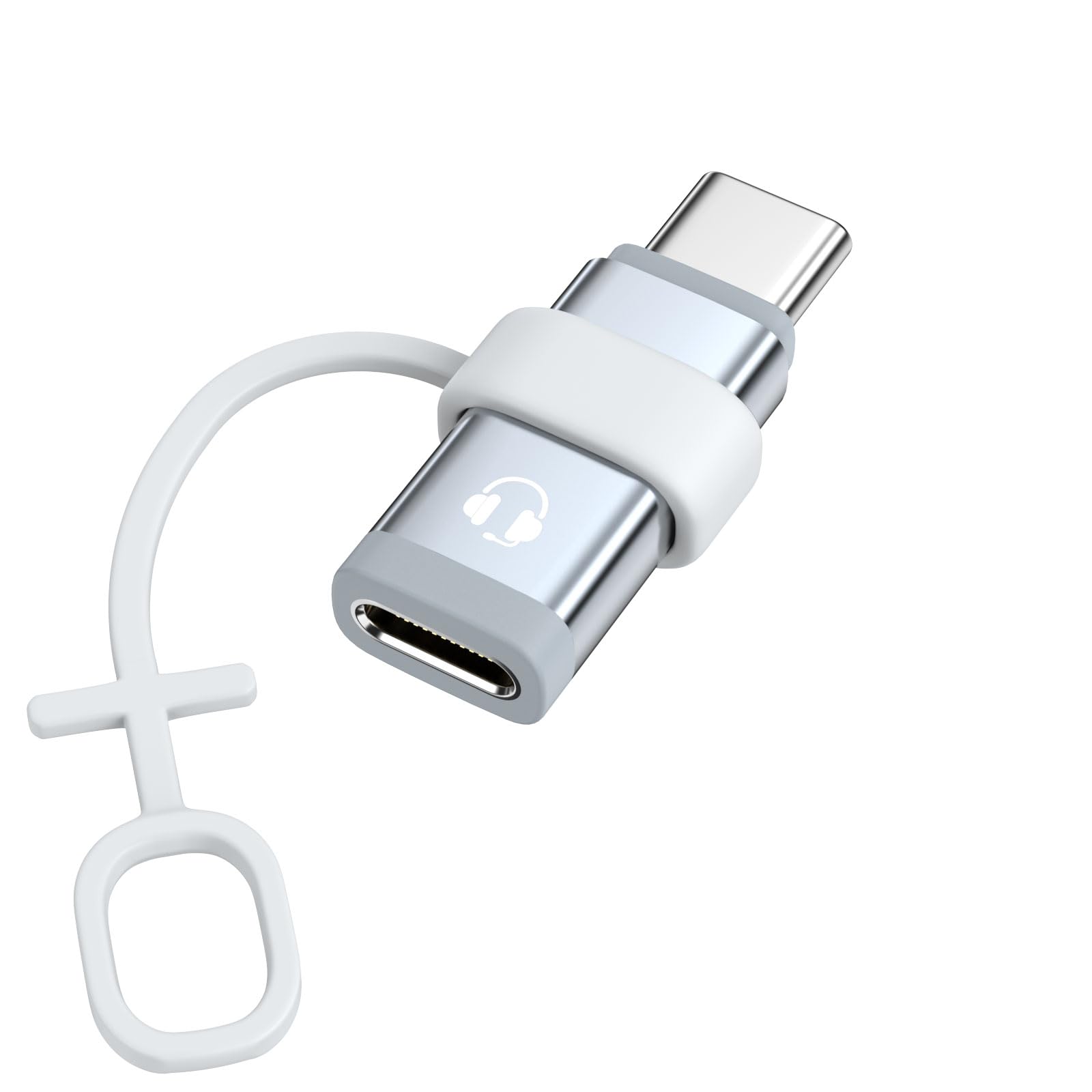 MoKo Lightning to USB C Adapter Audio Only for Apple Earpods with Line Control, Not for Charging/Data Transfer, Lightning to USB C Adapter for iPhone Air 17 16 15 Pro Max Plus, iPad Pro/Air, Gray