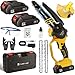 8000 mAh Mini Chainsaw 6 Inch, Electric Chainsaw Cordless with,Ultra-Long Battery Life & 2 Chains, Small Chain Saw with Safety Lock for Wood Cutting Tree Pruning, Seniors Friendly