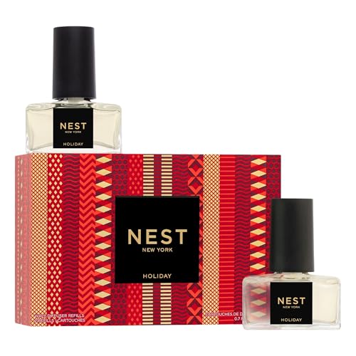 NEST New York Wall Diffuser Refill Vials, Holiday - Set of 2 - Up to 60 Days of Continuous Scent - Cruelty Free, Vegan - Made in USA