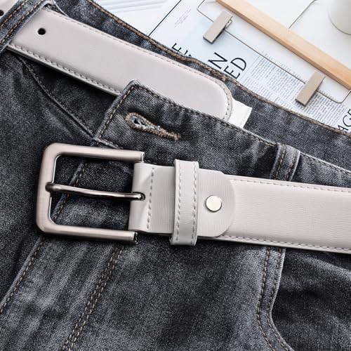 maikun Mens Black Leather Belt, Casual Dress Belts For Men, Classic Design Pin Buckle4