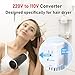 Upgraded Voltage Converter US to Europe for Hair Dryers 220V to 110V Converter with Fast Charging - Compact Travel Design with 3 USB-A + 1 USB-C Universal Travel Adapter for France Germany (White)