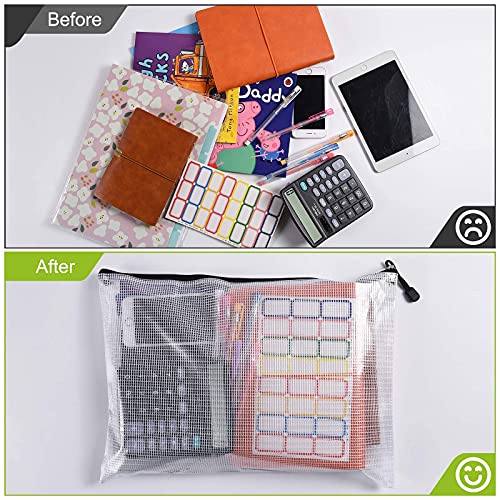 A3/B5 Sizeplastic Mesh Zip File Bags, Waterproof Tear-Resistant Document File Folders,Zipper Documents Pouch Document Organizer Bags For School Office Home Travel Storage #TOP2