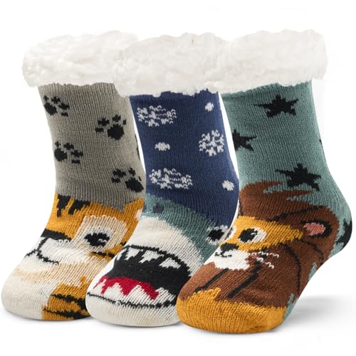 Aisyee 3 Paare Kuschelsocken Kinder Wintersocken Jungen...