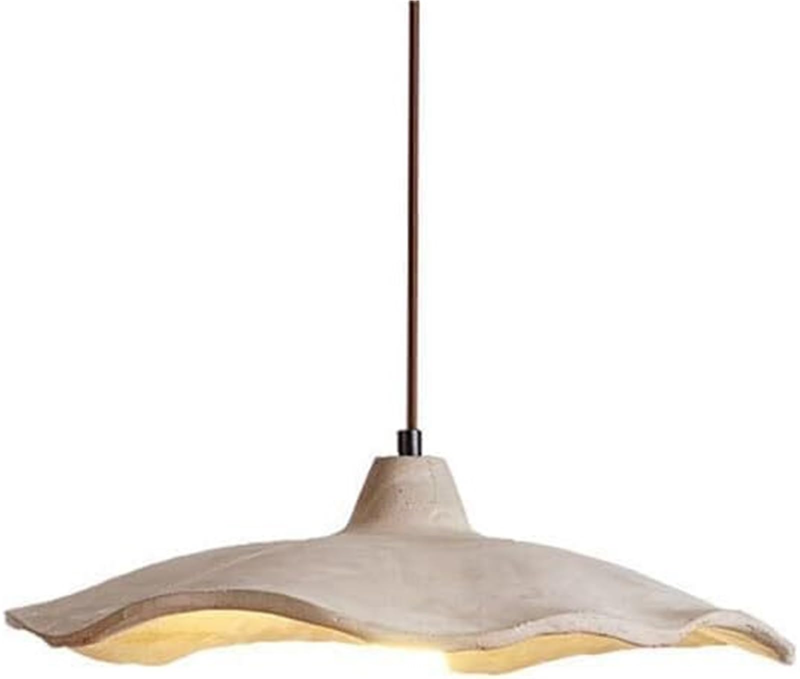 KHUKHU Pendent Lamp Nordic Concrete Lotus Flower Chandelier Fixture Grey Cement Ceiling Pendant Light Mid Century Modern Light Bedroom Pendant Lamp for Nightstand Bedside Kitchen Island Dining Room
