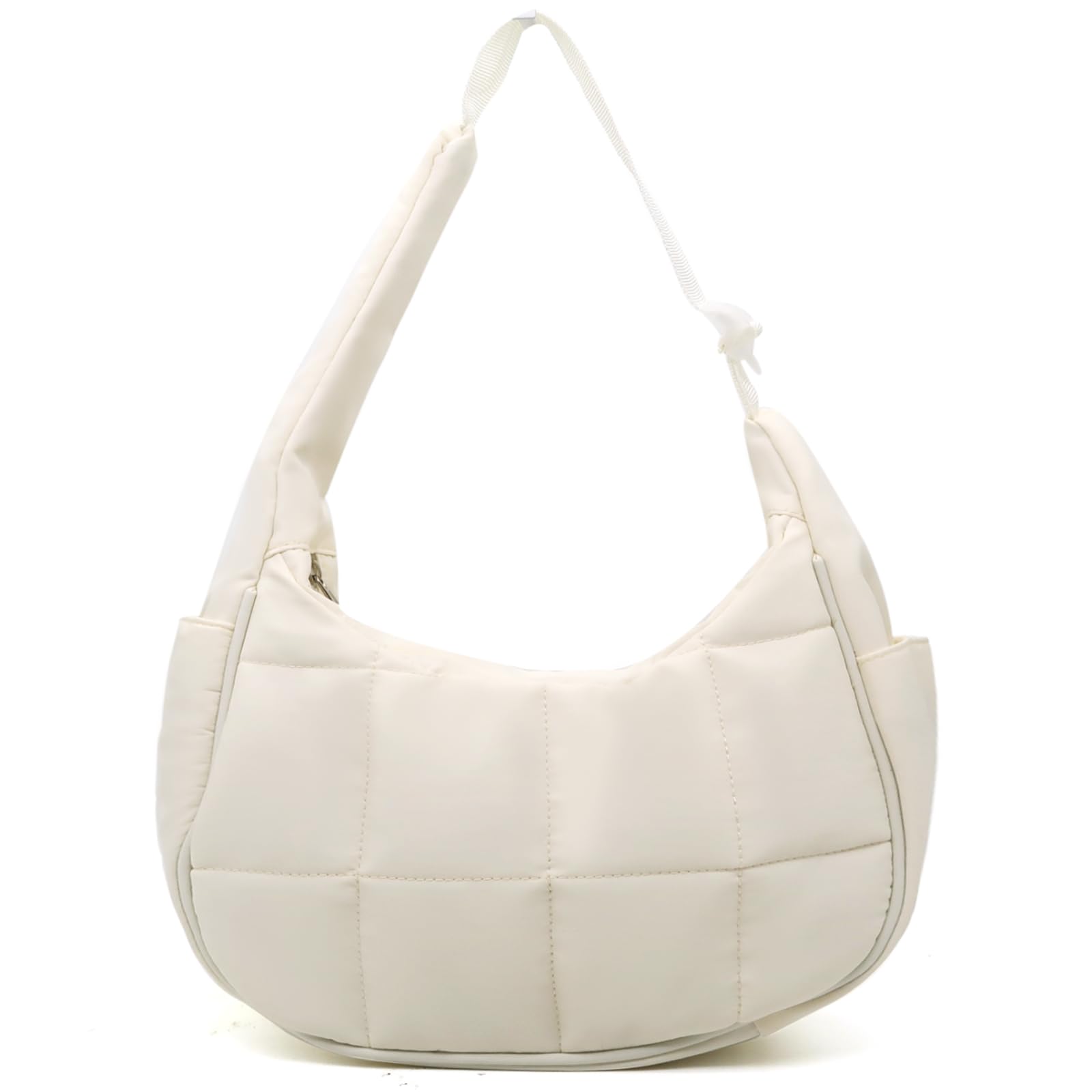 Lytosmoo Nylon Shoulder Bag for Women Small Crescent Puffer Purse Quilted Purses Bag Puffer Bag for Travel