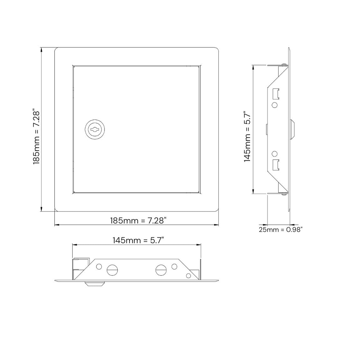 Blanco 15x15 cm Puerta de Inspección, Trampillas de Revision de Mantenimiento de Acero con Llave 150x150mm
