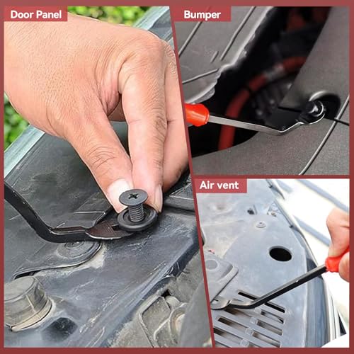 Image of 100Pcs Auto Body Panel Fasteners & Push Pin Rivets - 6 Sizes Bumper Fender Flare Retainer Clips. Plastic Expansion Screws Replacement for GM Ford Toyota Honda (100Pcs)