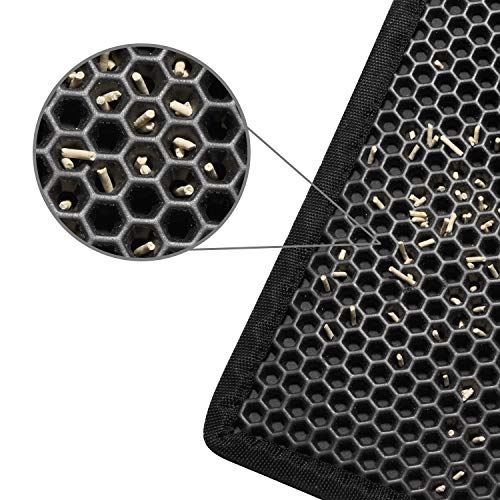 Pieviev Cat Litter Mat Double Layer Waterproof Urine Proof Trapping Mat 1 Pack (Black, 24x15 Inch (Pack of 1)) #2