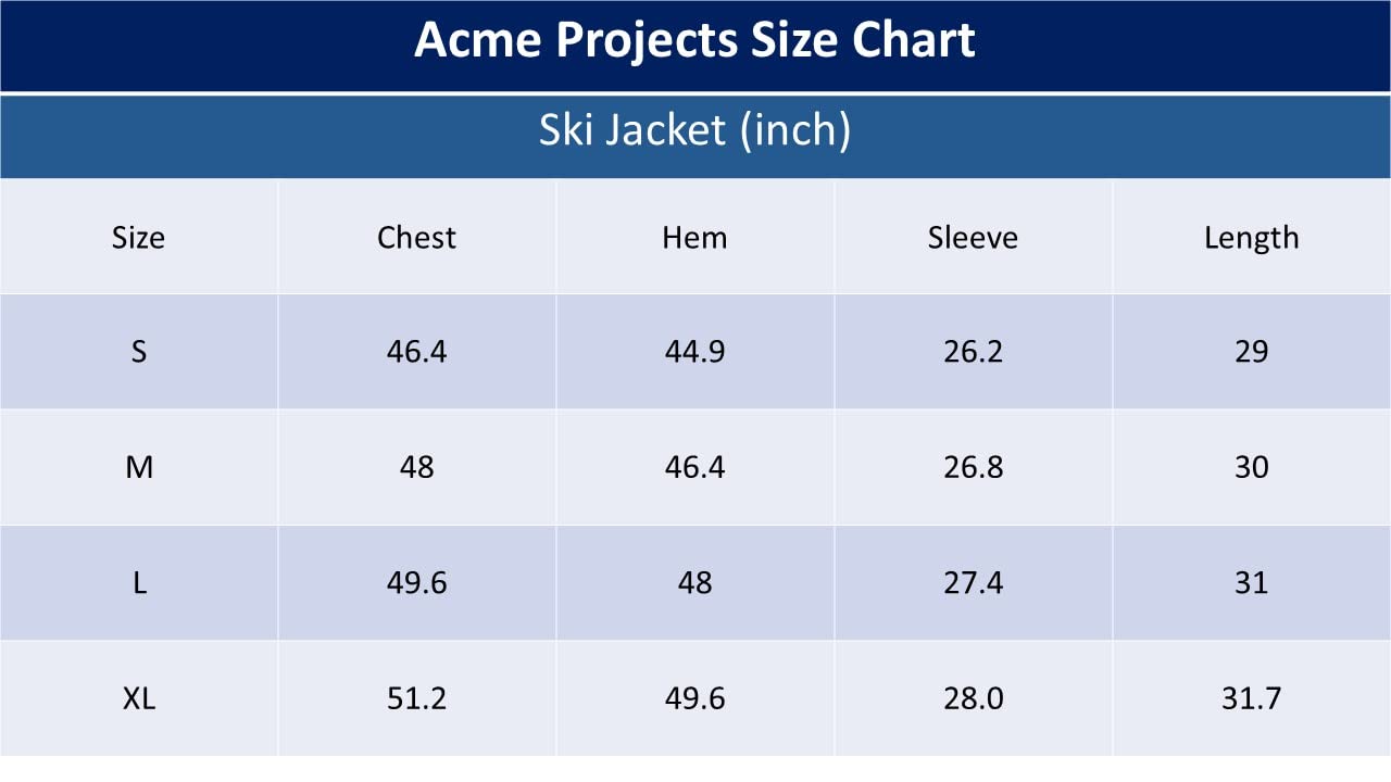 Acme Projects - Wodoszczelna, oddychająca kurtka narciarska dla mężczyzn, z podszewką polarową, ciepły płaszcz zimowy z odpinanym kapturem, 6000 mm/3000 g