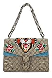 Gucci, Pre-Loved Original GG Supreme Crystal Embellished Tiger Dionysus Shoulder Bag Medium, Blue