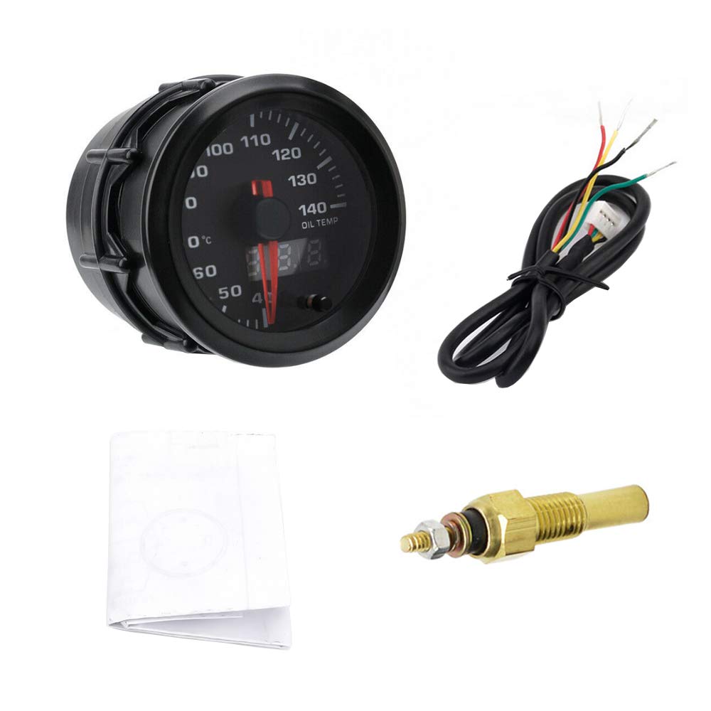 Kit Motore Auto 52mm Misuratore Temperatura Olio Digitale LED 7 Colori