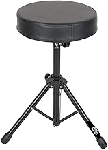 Intern Tripod Style Drum Throne - Drum Stool Padded Seat Height Adjustable Round Top Drum Chair with Sturdy Tripod Base for Adults and Kids, Black (INT-DST-01)