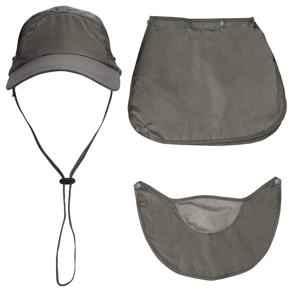 Chapeau De Pêche Homme UPF 50+ à Séchage Rapide - Maille Respirante, Rabat Cou Amovible, Idéal Randonnée, Camping, Jardinage