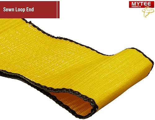 Miniatura 5 de Mytee Products Paquete de 4 correas de cabrestante de contenedor enrollable de 4 pulgadas x 5 pies con gancho plano, correa de cabrestante WLL de