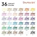 Shuttle Art Automatic Ink Control Acrylic Paint Markers, 36 Colors Brush Tip Acrylic Paint Pens for Rock Painting, Ceramic, Wood, Canvas, Glass, Stone, Fabric, Card Making, DIY Supplies, FlipFunAlong