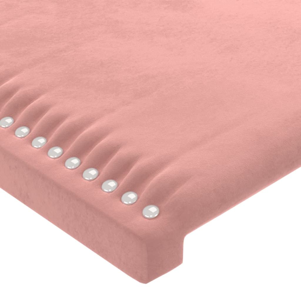 Cabecero de Cama Rosa tapizado en Terciopelo 100x5x118-128 cm con Respaldo Acolchado y Estructura de Madera para Dormitorio Juvenil, Matrimonio o Infantil