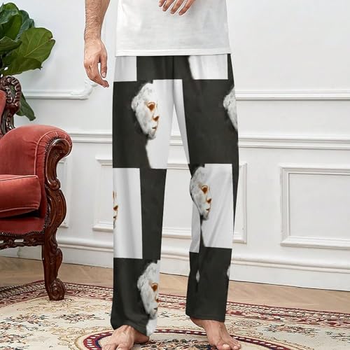 Men's Soft Pajama Pants Halloween Michael Myers Comfortable Wide Leg Casual Lounge Loose Home Pants for Unisex Home Pants3