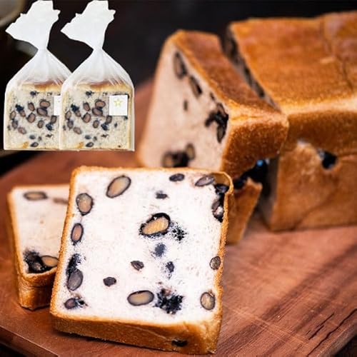 TVで紹介 黒豆食パン 2斤(1斤約600g)重たいパン|「黒豆煮」と「黒豆煮汁」丹波黒のすべてをパンにとじこめました|丹波の黒豆を使った食パン・ご家庭用 友人へのプレゼント