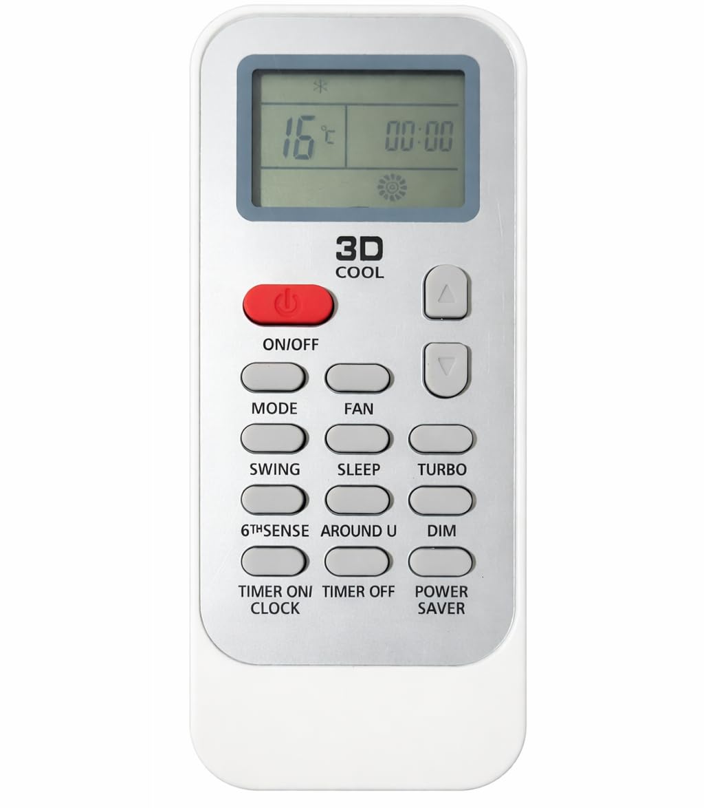 AC Remote Compatible for Whirlpool Inverter Ac Remote No 129 (3D Cool, 6th Sense Dim Button) White (Work Only If Your Old Remote Same)-picture-12