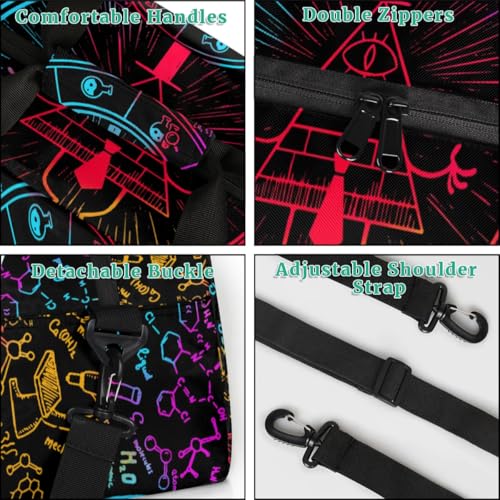 Kids Overnighter Duffel Bags for Boys Girls, All Seeing Eye Carry-On Size Sports Gym Bag for School Practice or Overnight Travel Weekender Sleepover Workout Tote Bag4