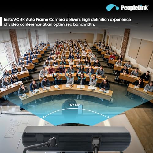 Image of InstaVC 4K-120 Auto Frame Camera Webcam with AI Gesture Control 120 Wide-Angle View,USB Plug & Play,CMOS Lens Best ePTZ Camera for Teaching,YouTube,Live Streaming,Video Conferencing