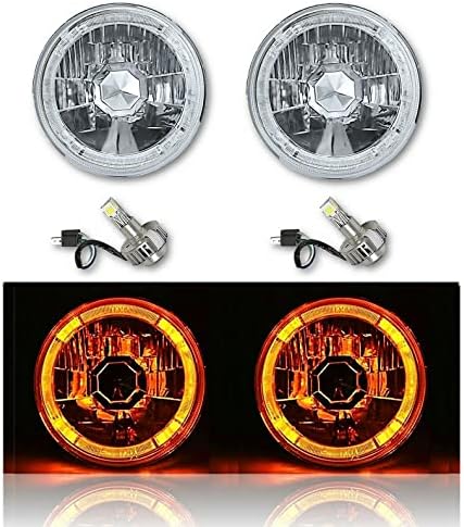 For Peterbilt 359 348 4pc 5.75 inch Round Led Halo Headlights Hi/Lo H5001 H5006