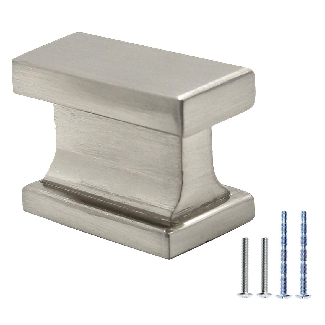 Yoohey 10 Pack Kitchen Cabinet Knobs 1.5 Inch Brushed Satin Nickel Cabinet Hardware Rectangle Knobs Solid Cabinet Hardware Knob for Cupboard and Drawer