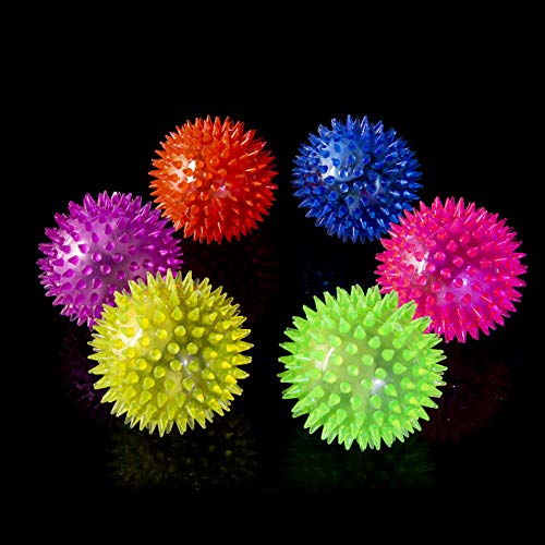 UltraByEasyPeasyStore 24 LED Grande 65mm Bolas con Puntas Saltarinas Iluminan y Activan al Rebotar Adultos Niños Alivio Sensorial Estrés Calidad Fiestas Púas Luminoso Luces Cover