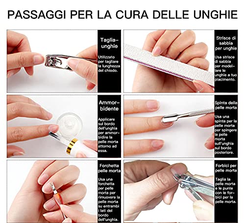 Elehui 8 Pezzi Set di Lime per Unghie Kit